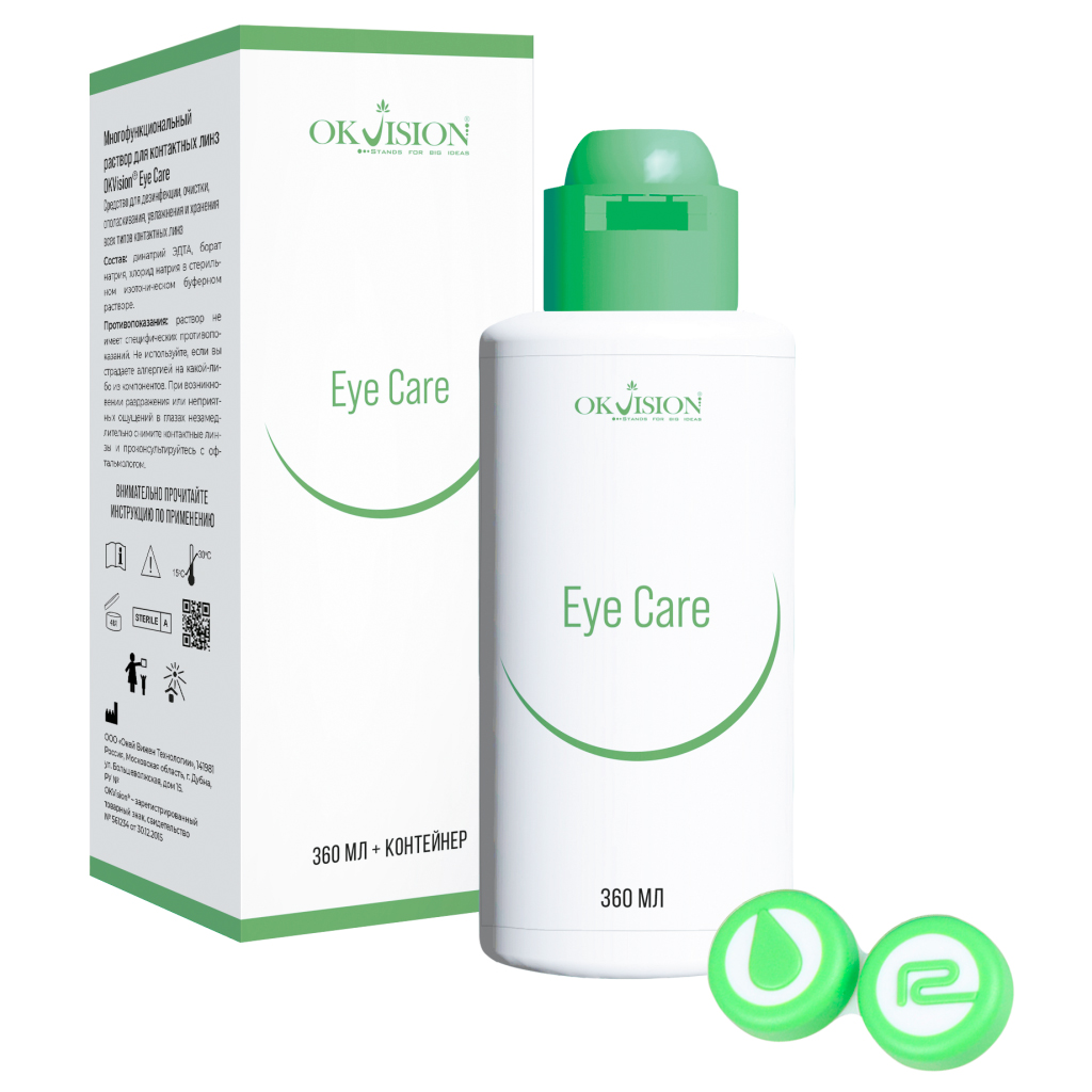 Раствор OKVision Eye Care (360 мл + контейнер) Раствор OKVision Eye Care (360 мл + контейнер)