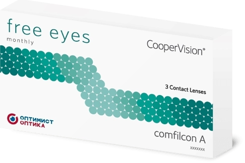 FREE EYES MONTHLY <span>премиальное сочетание комфорта, здорового ношения и качества зрения в силикон-гидрогелевых контактных линзах 3-го поколения<sup>1</sup> от CooperVision</span>